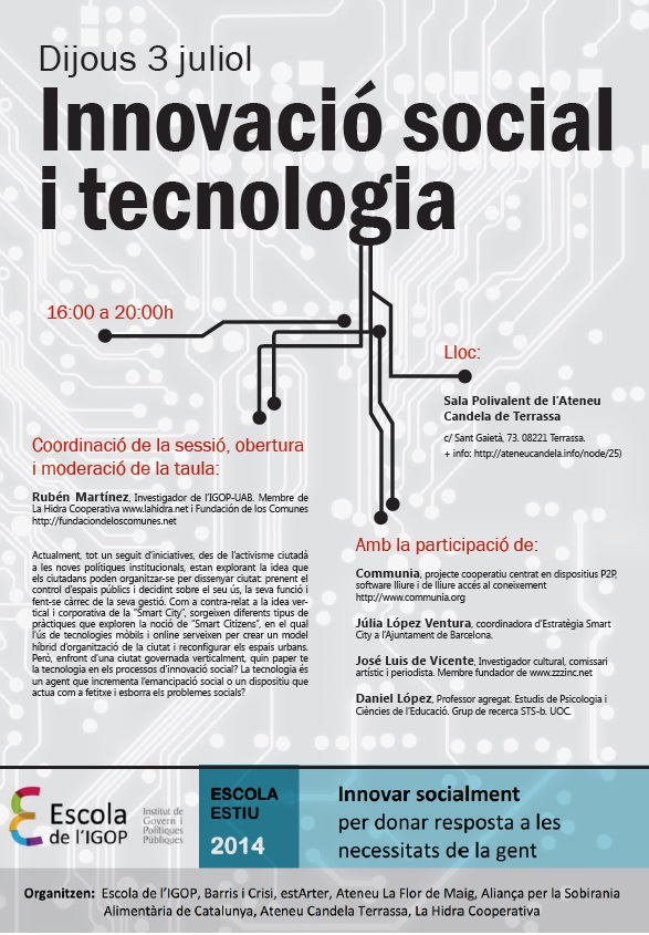 dijous 3-7-2014 innovació social i tecnologia